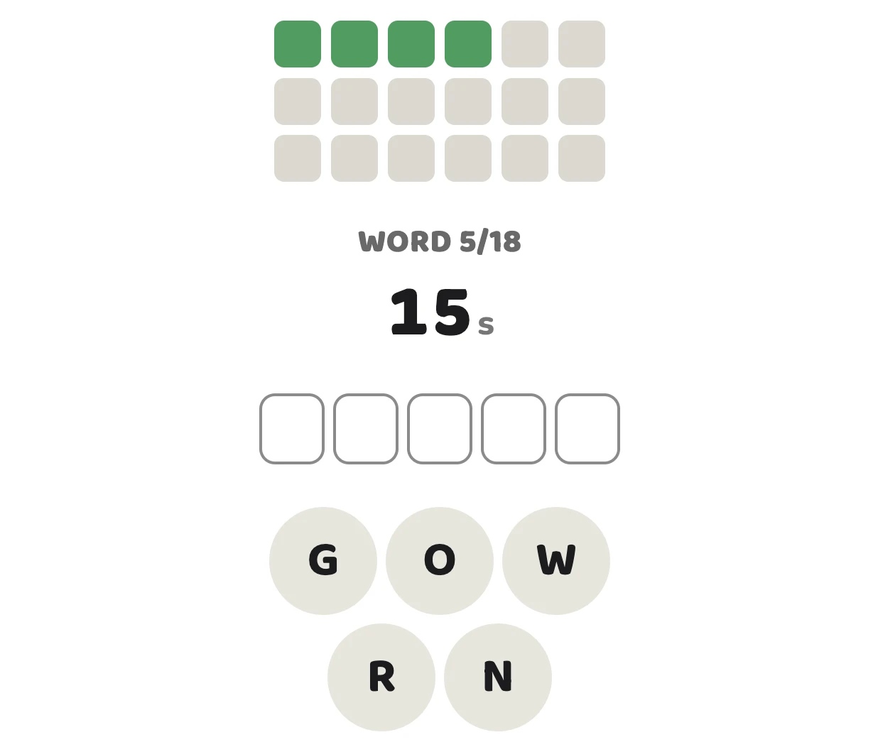 Screenshot of 18 Words
