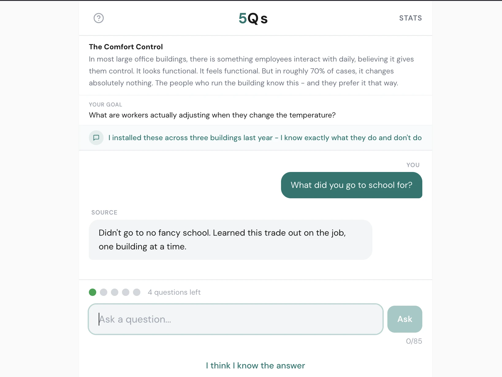 Screenshot of 5Qs
