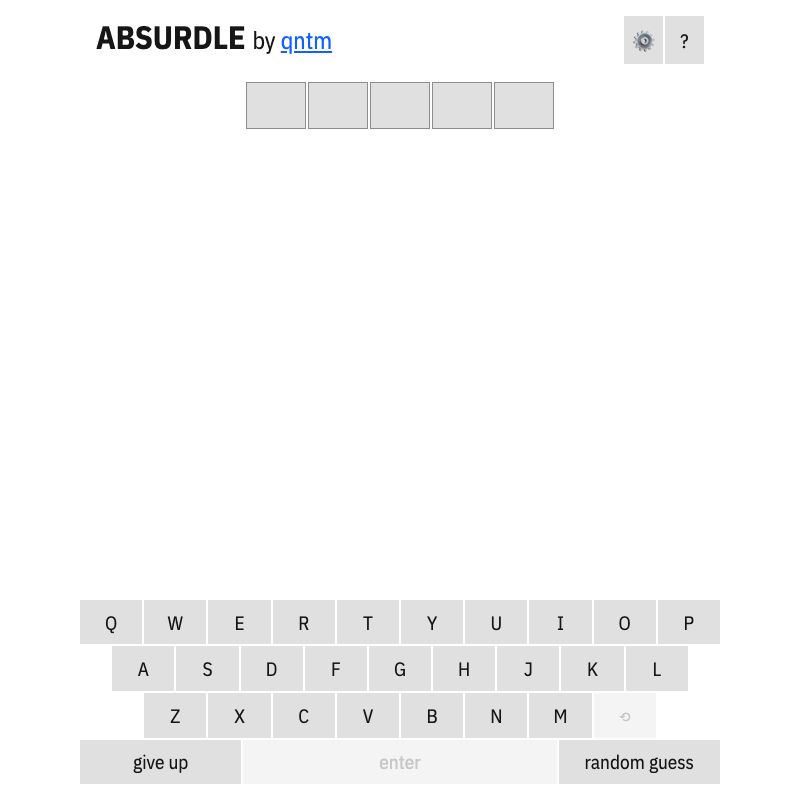 Screenshot of Absurdle