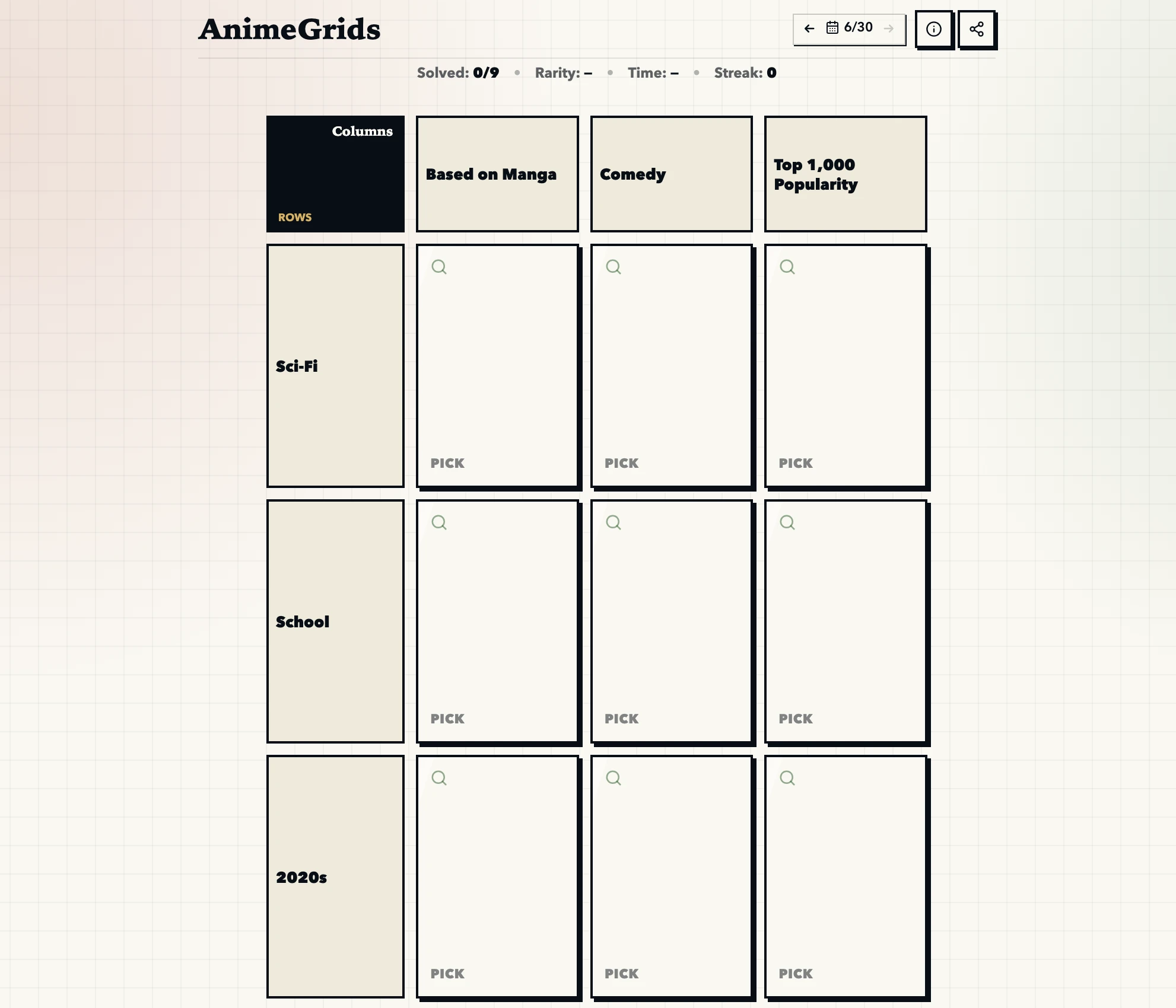 Screenshot of AnimeGrids