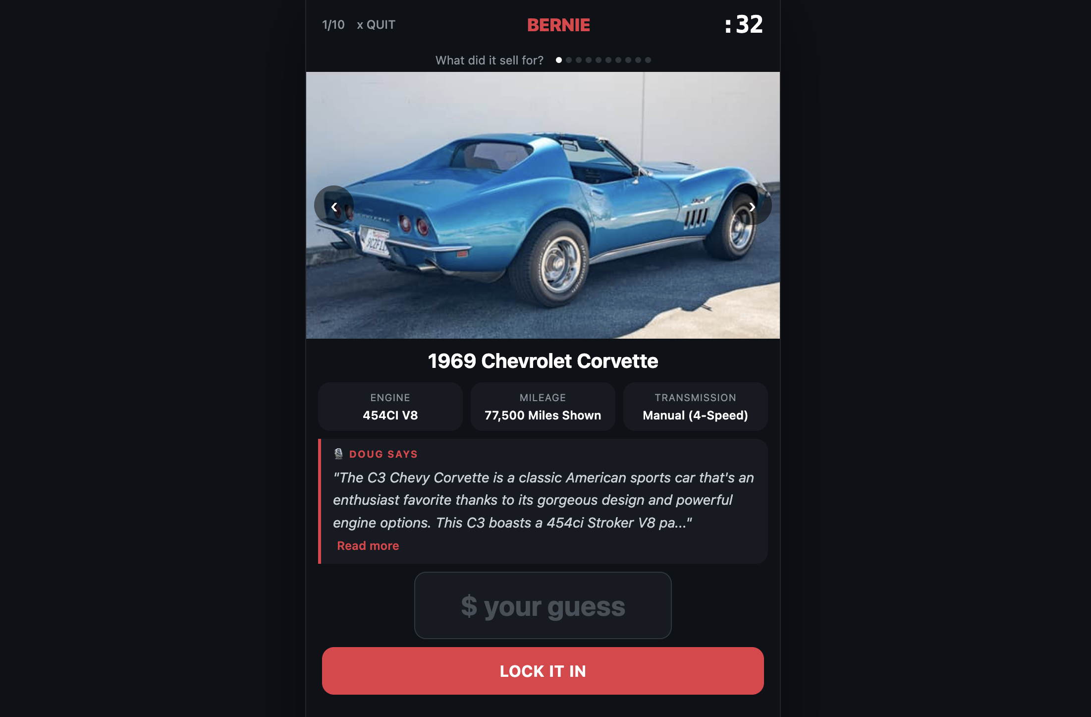 Screenshot of Bernie Daily