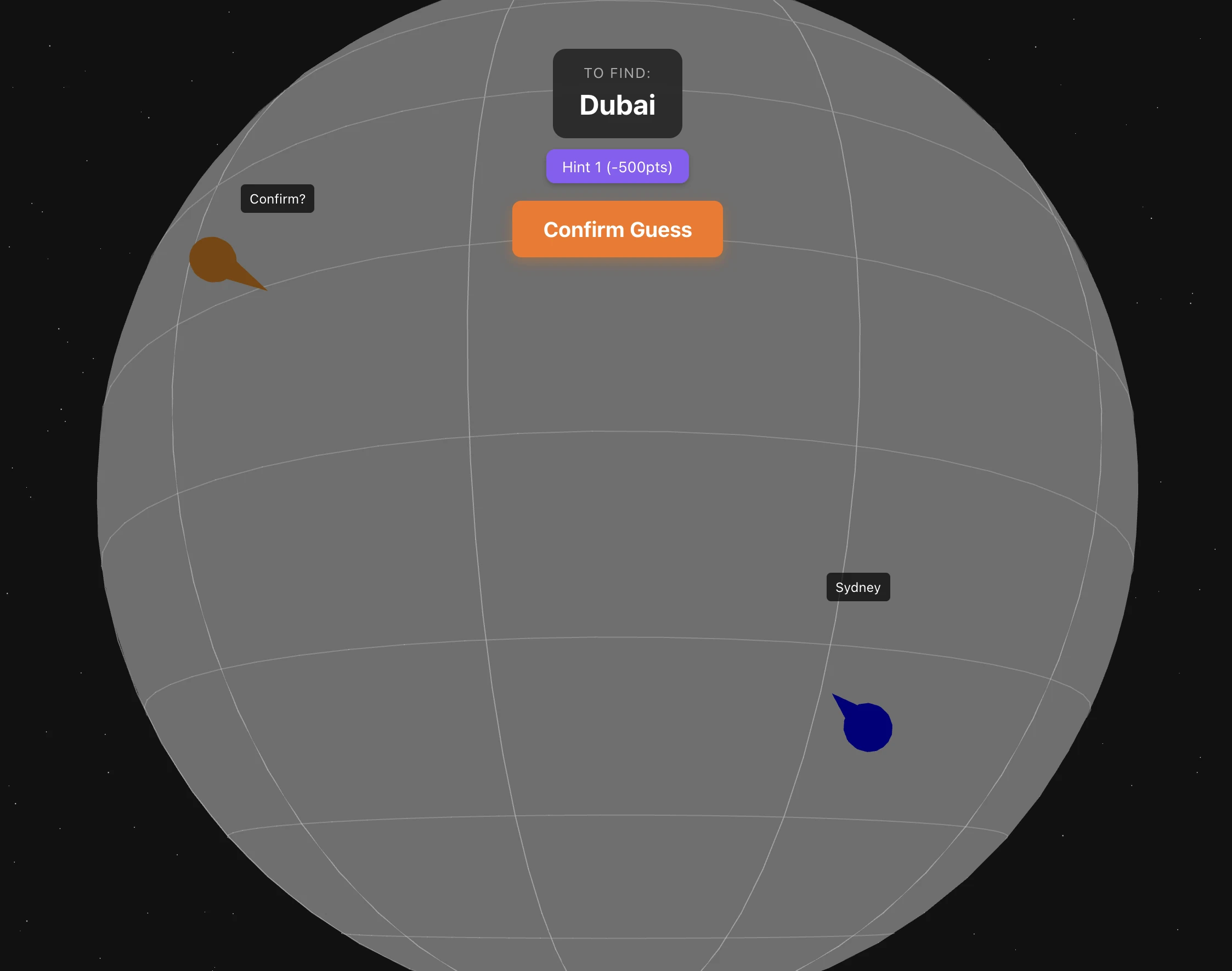 Screenshot of BlindGlobe
