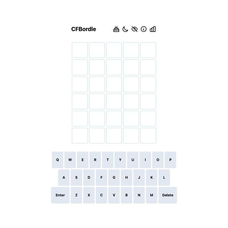 Screenshot of CFBordle