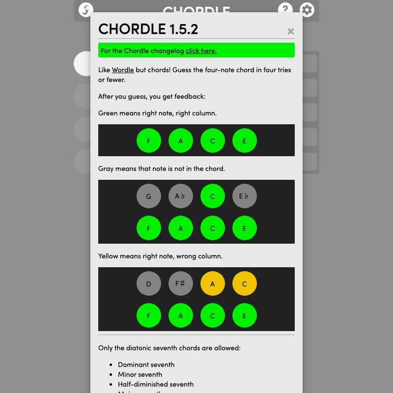 Screenshot of Chordle
