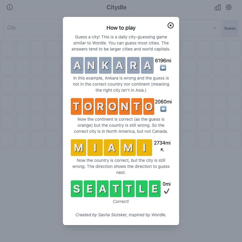 Screenshot of Citydle