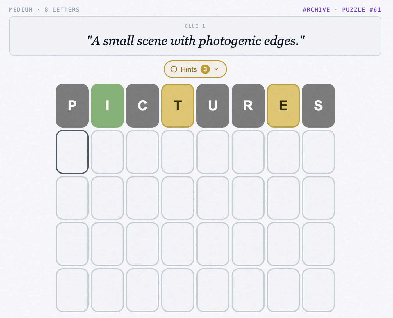 Screenshot of Cluword