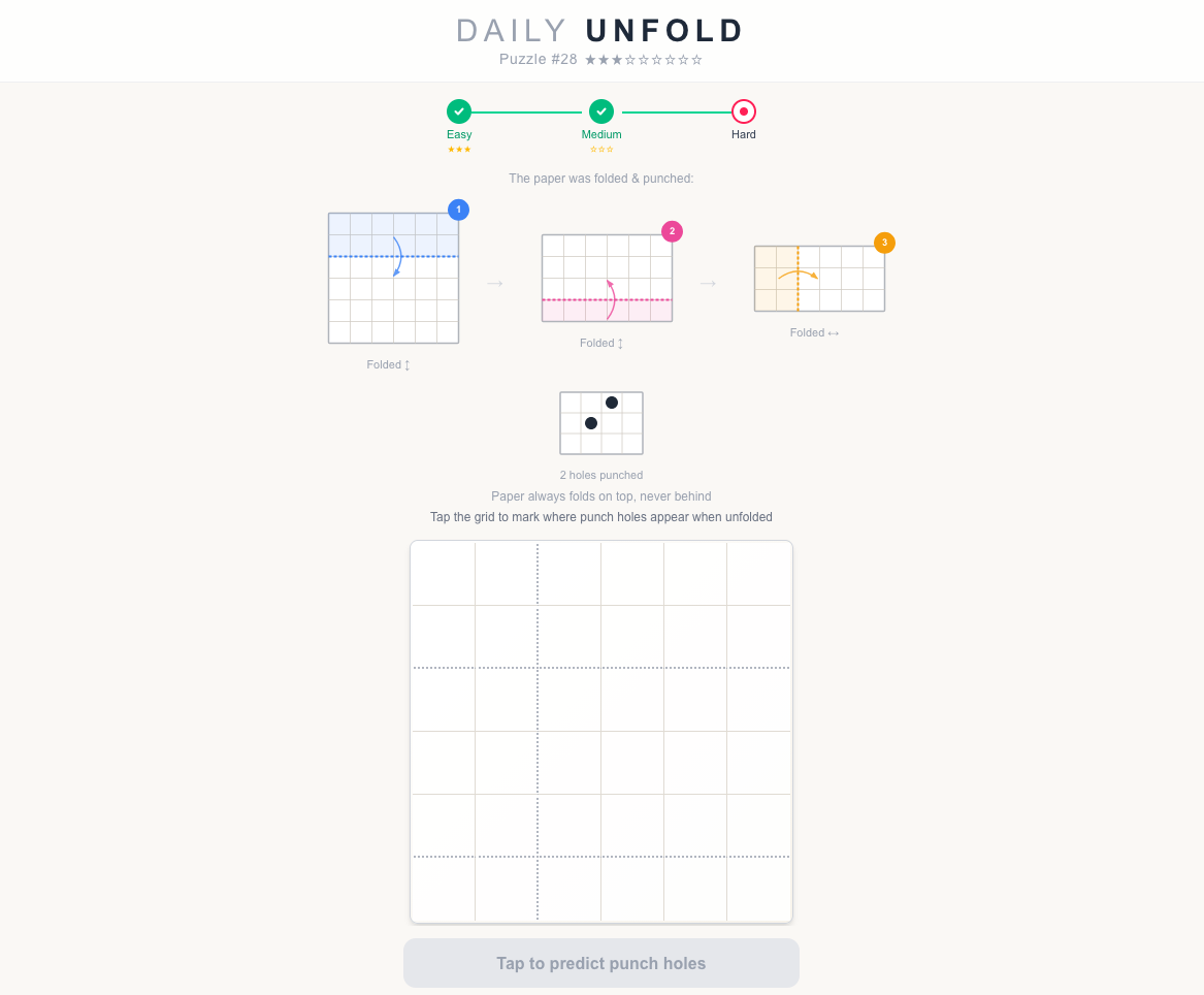 Screenshot of Daily Unfold