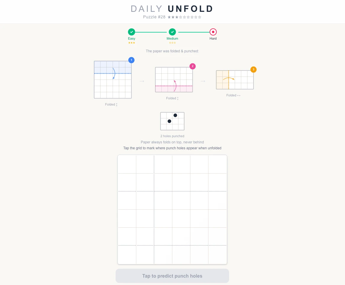 Screenshot of Daily Unfold