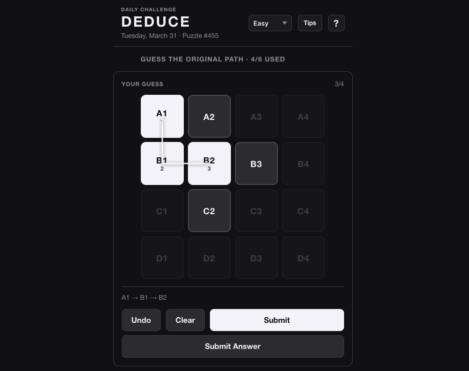 Screenshot of Deduce