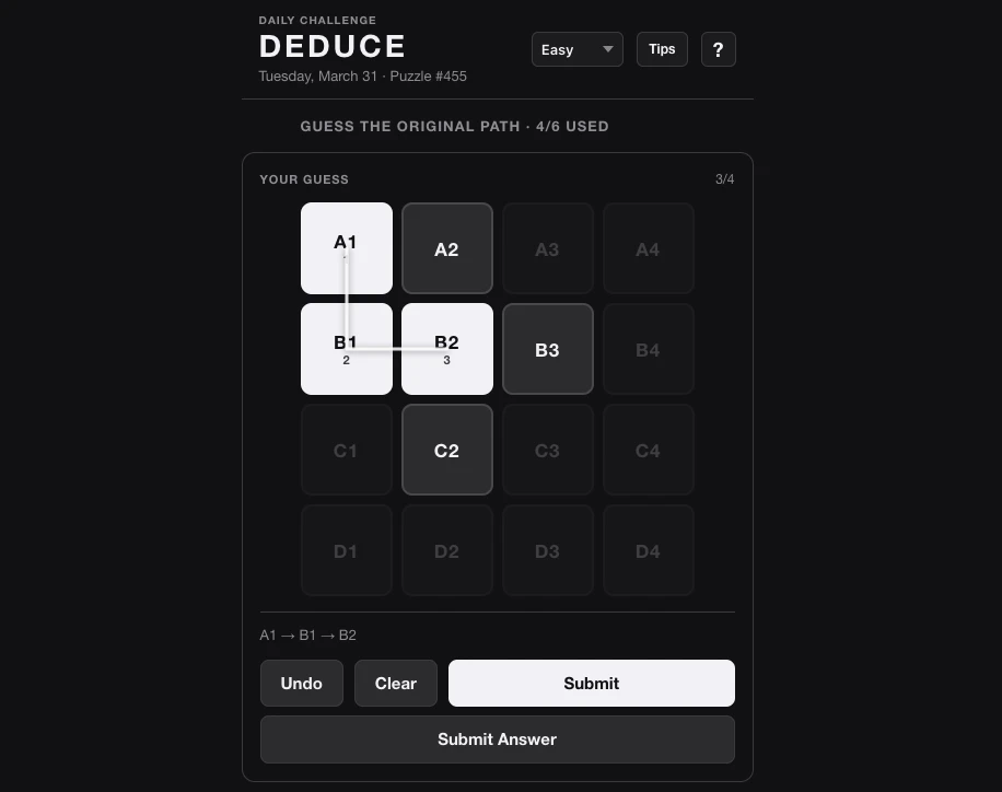 Screenshot of Deduce