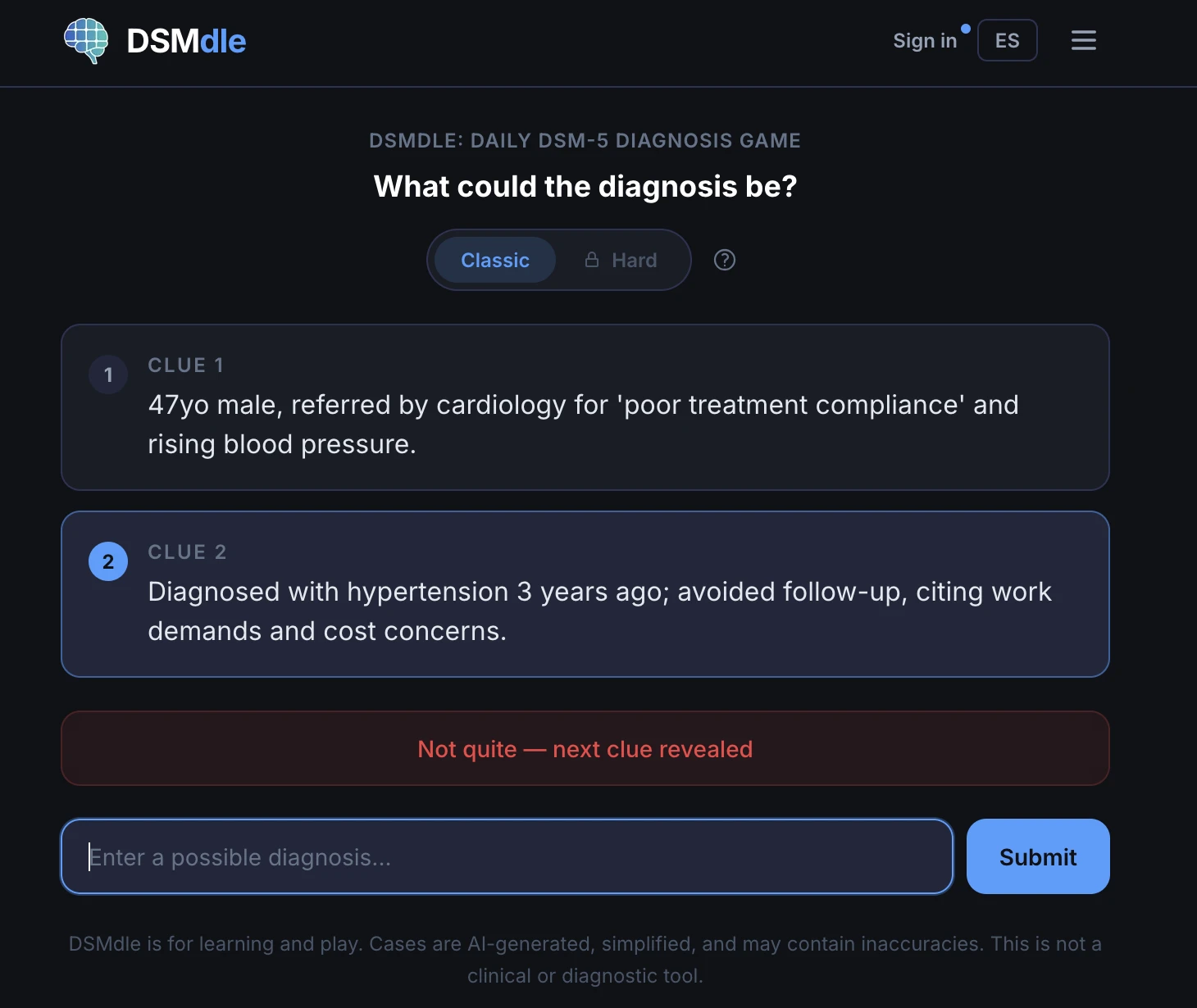 Screenshot of DSMdle