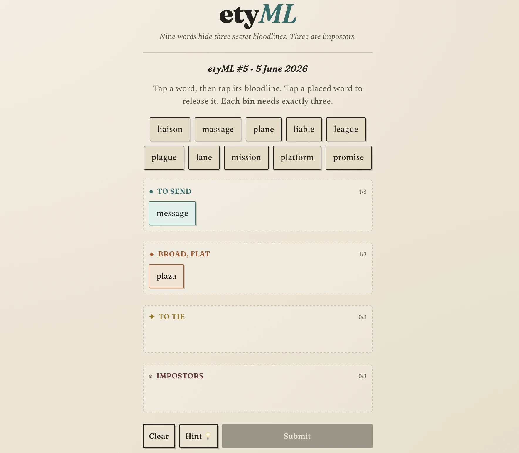 Screenshot of etyML
