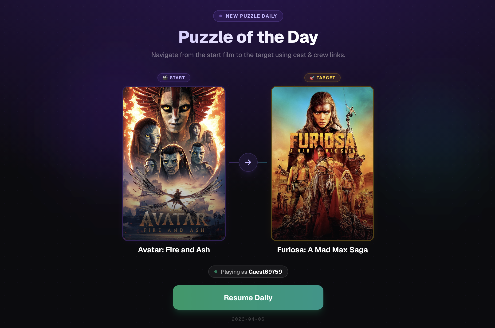 Screenshot of Film Link