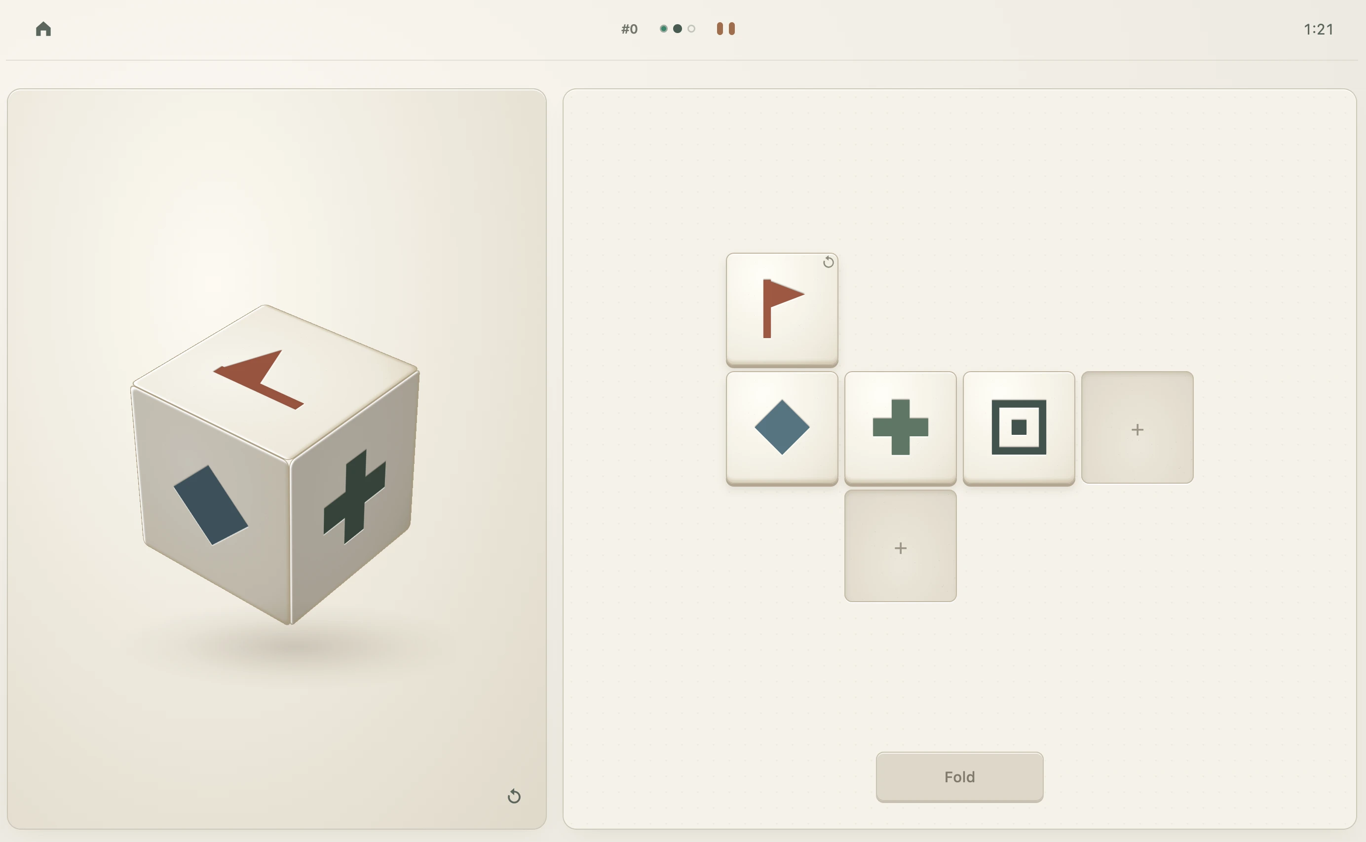 Screenshot of Fold a Cube