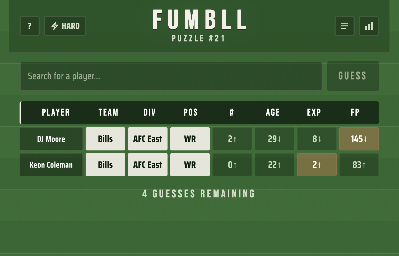 Screenshot of Fumbll