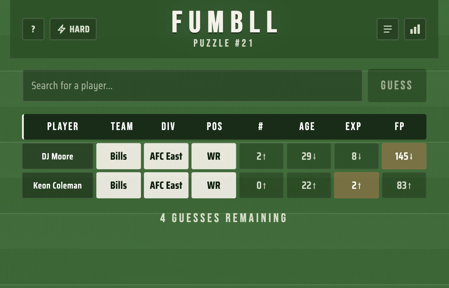 Screenshot of Fumbll