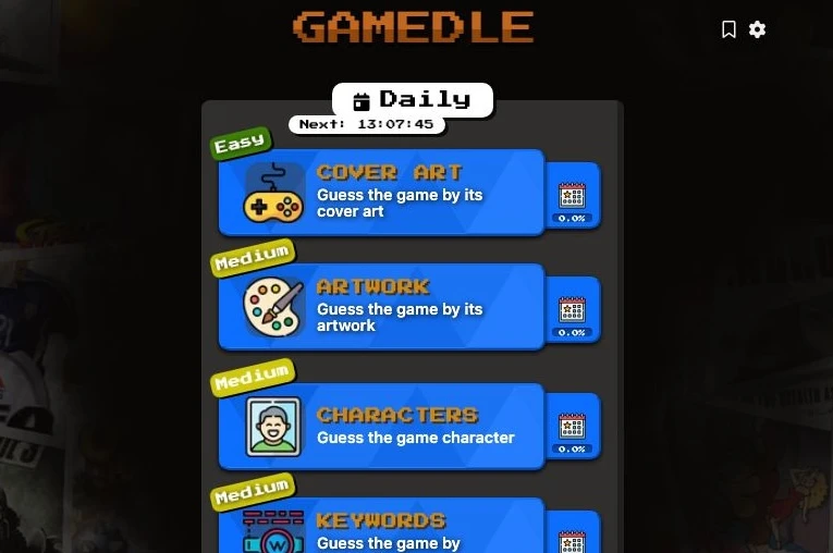 Screenshot of Gamdle