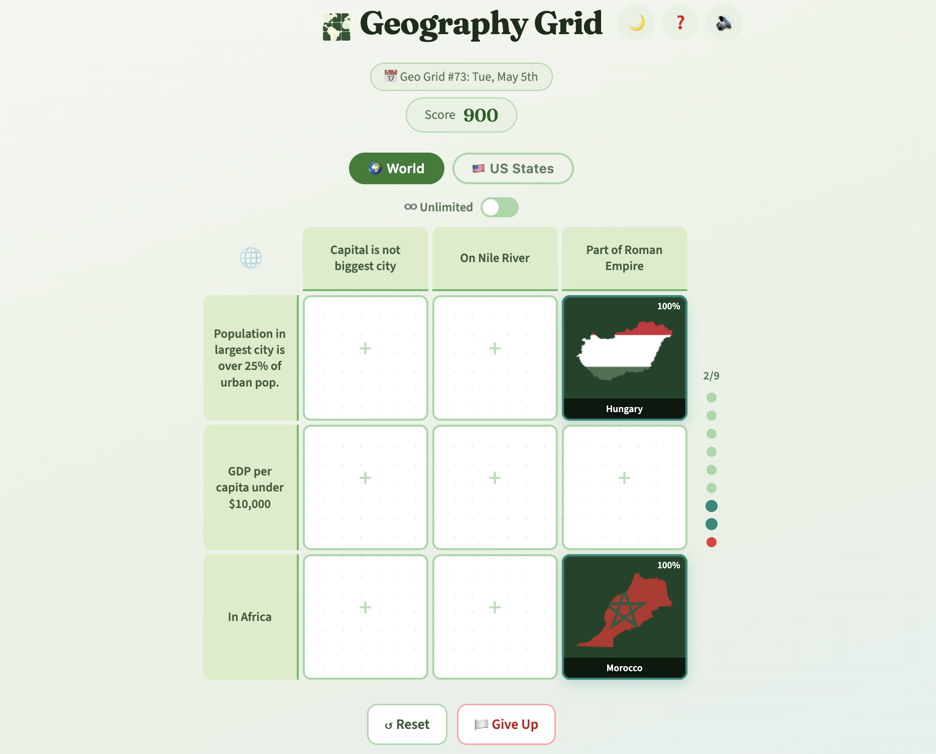 Screenshot of Geo Grid