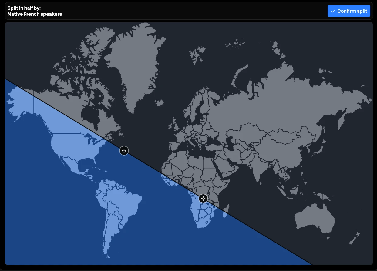 Screenshot of GeoSplit