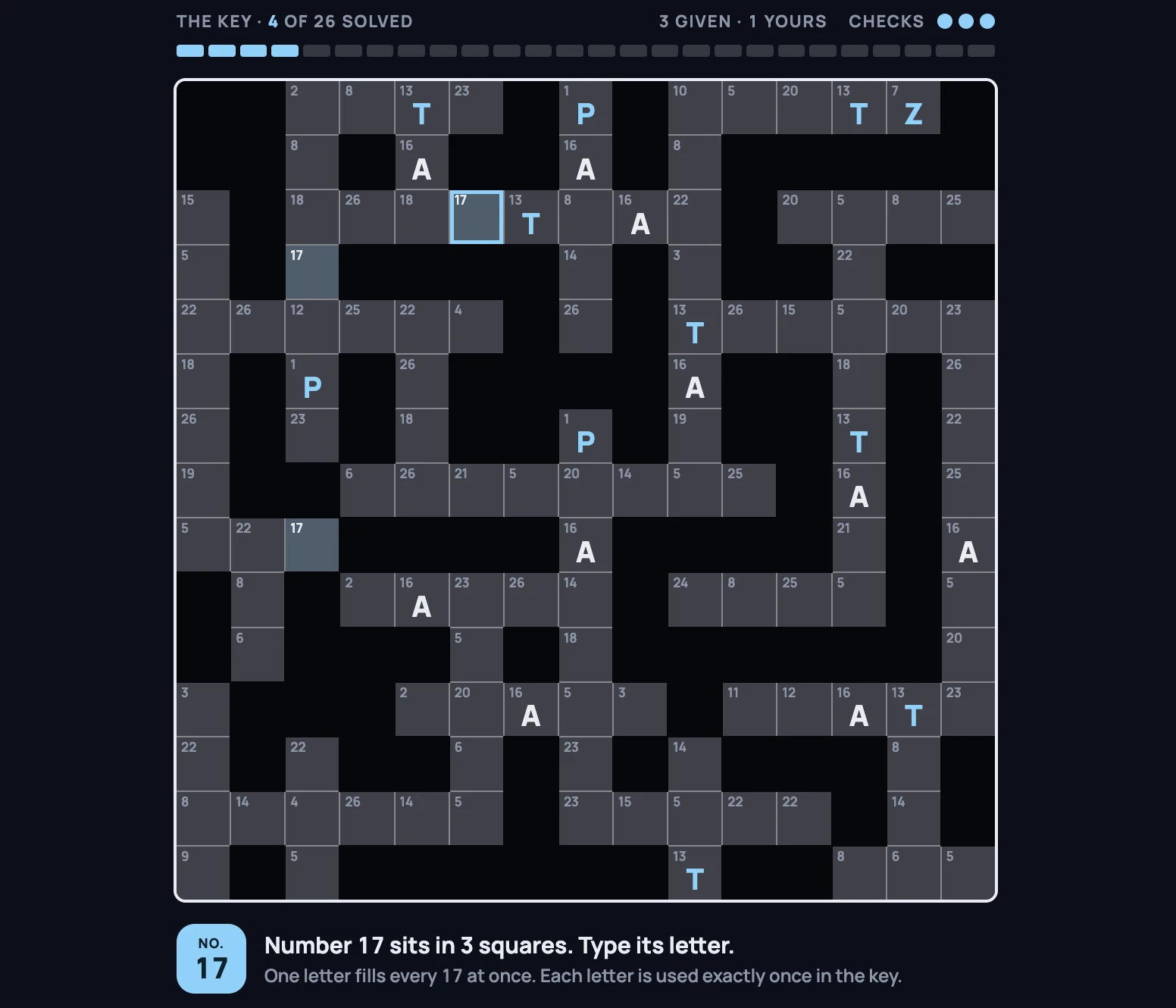 Screenshot of Glyph Crossword