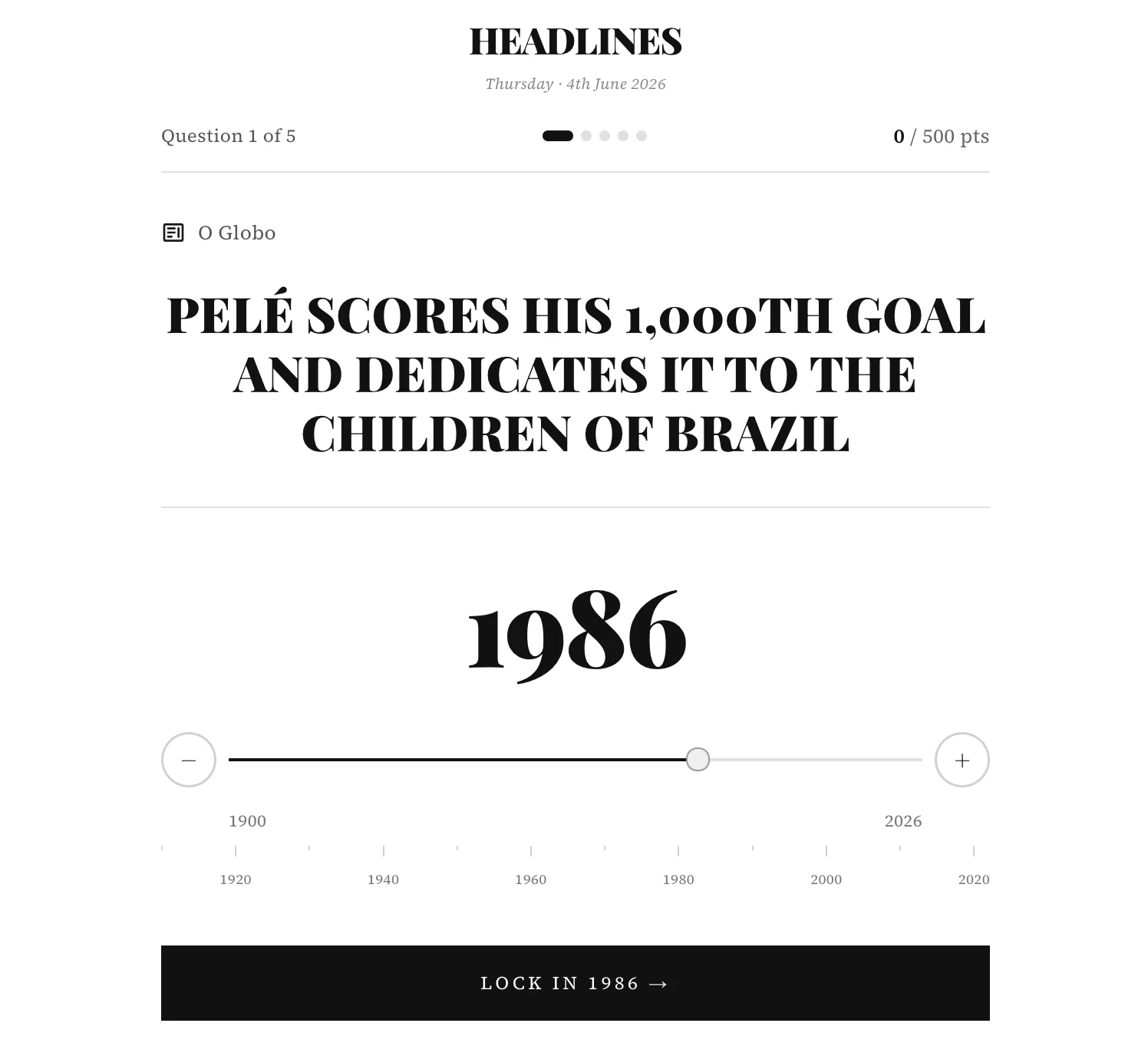 Screenshot of Headlines
