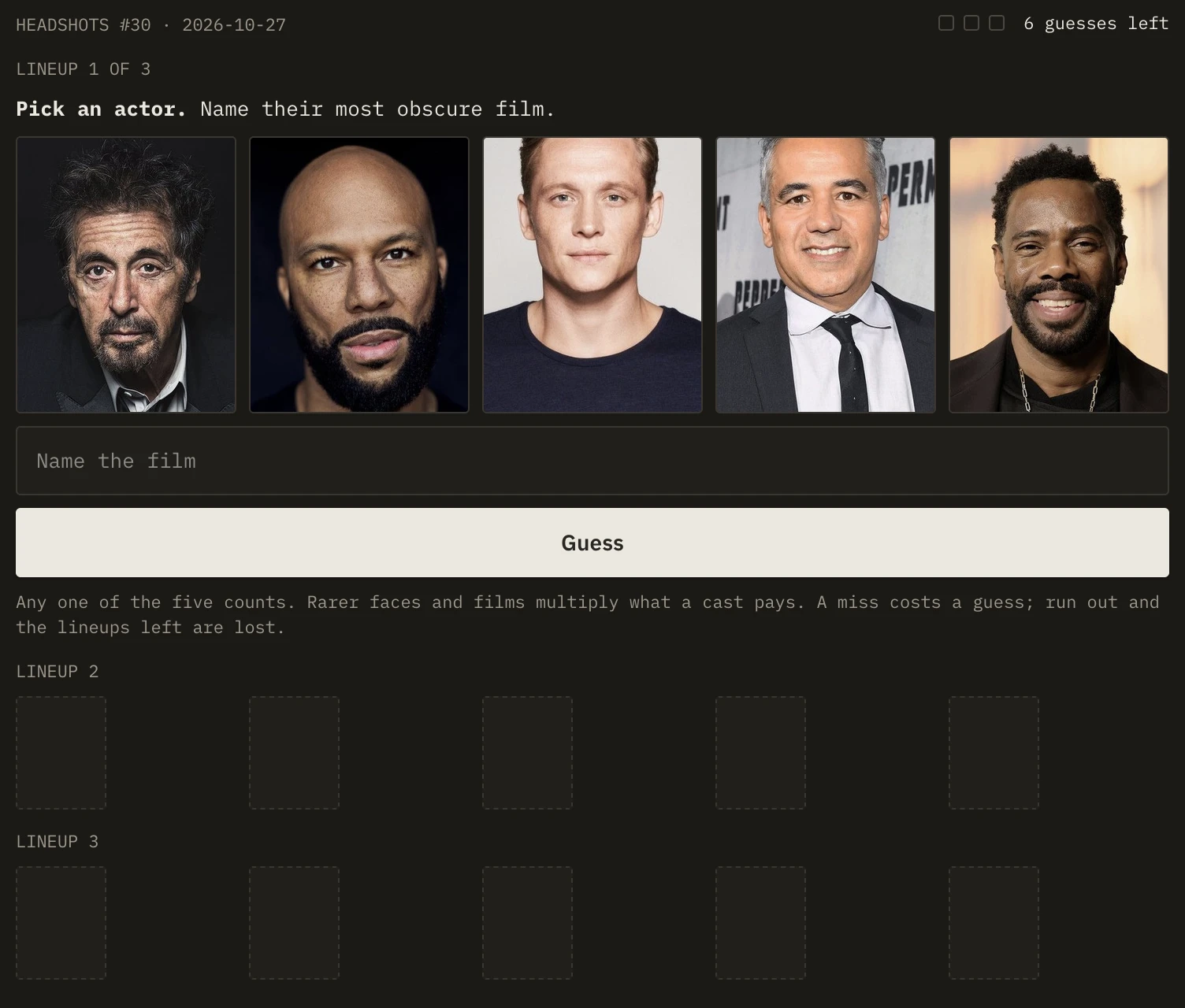 Screenshot of Headshots