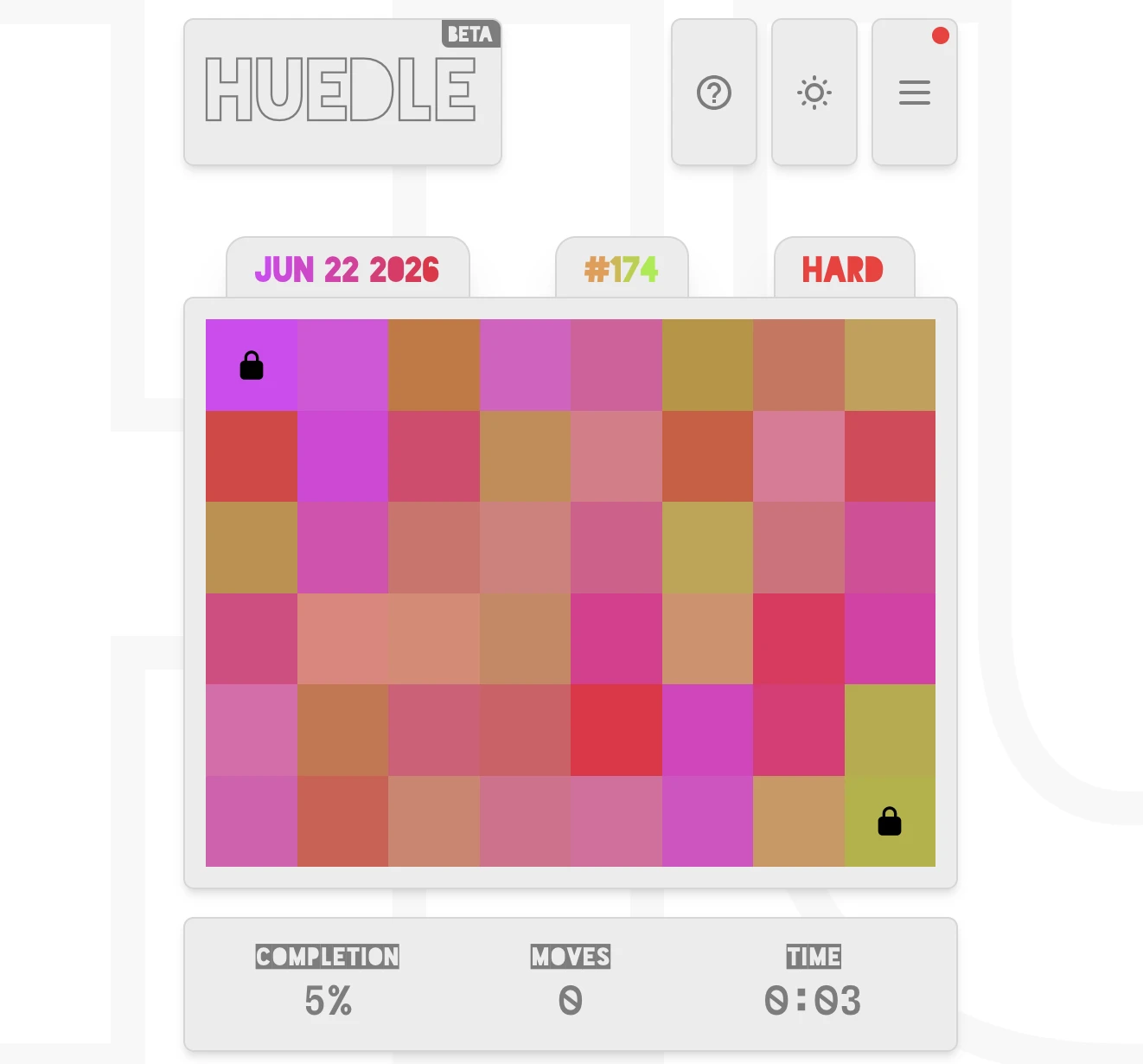 Screenshot of Huedle