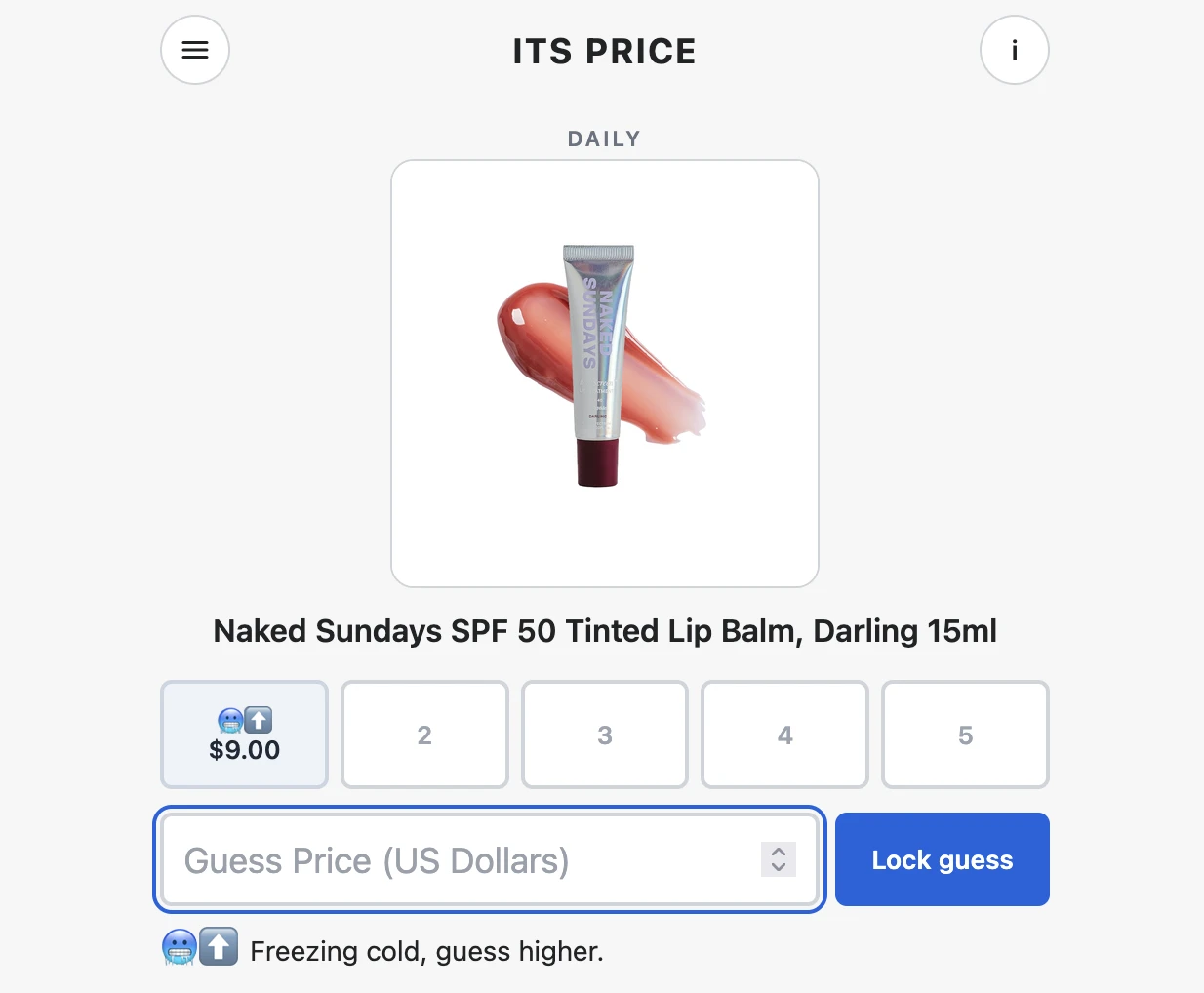 Screenshot of Its Price
