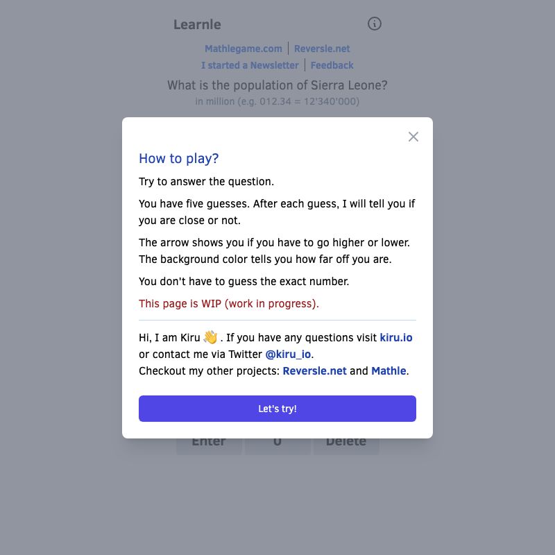 Screenshot of Learnle