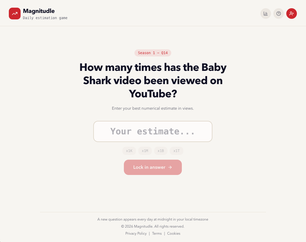 Screenshot of Magnitudle