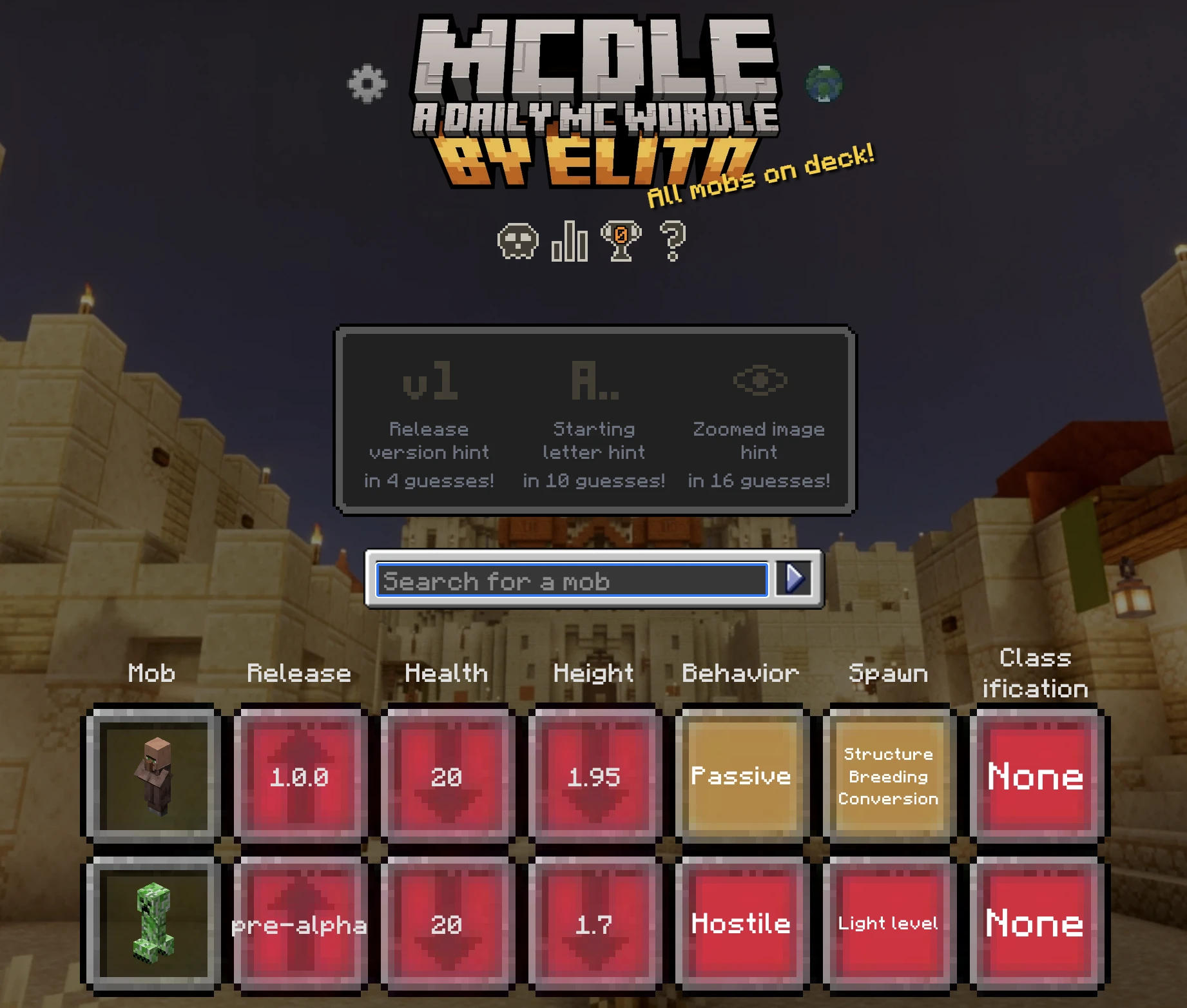 Screenshot of MCdle