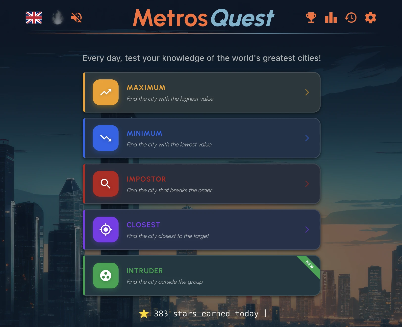Screenshot of MetrosQuest