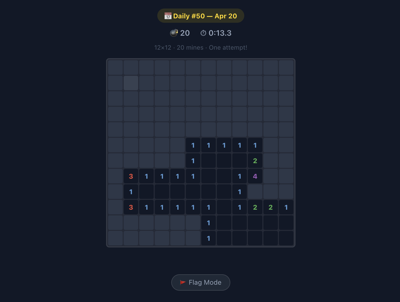 Screenshot of Minesweepdle