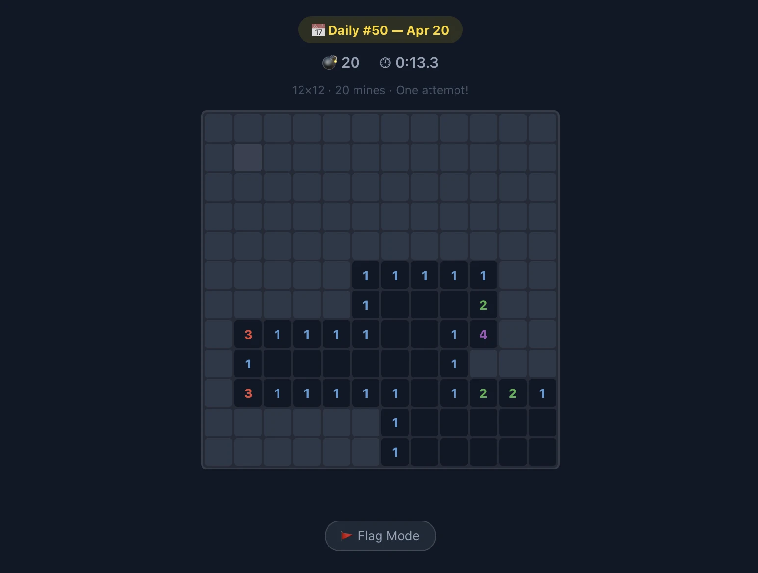 Screenshot of Minesweepdle