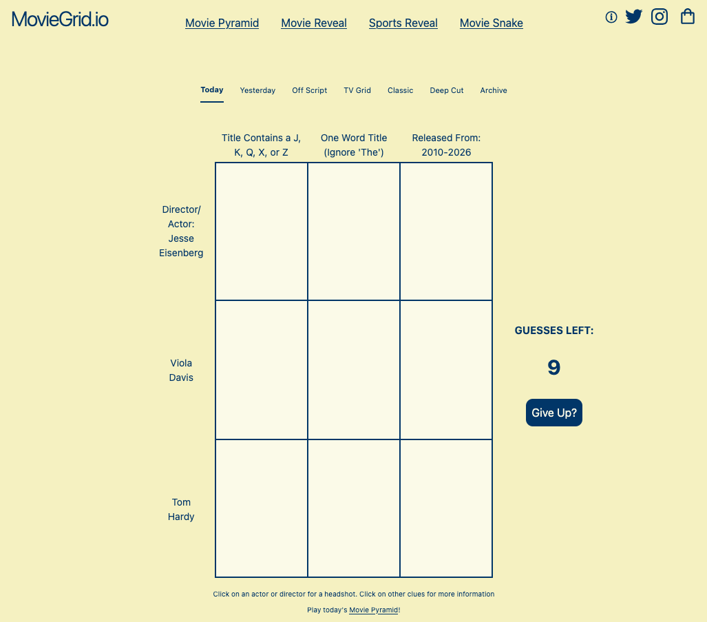 Screenshot of MovieGrid