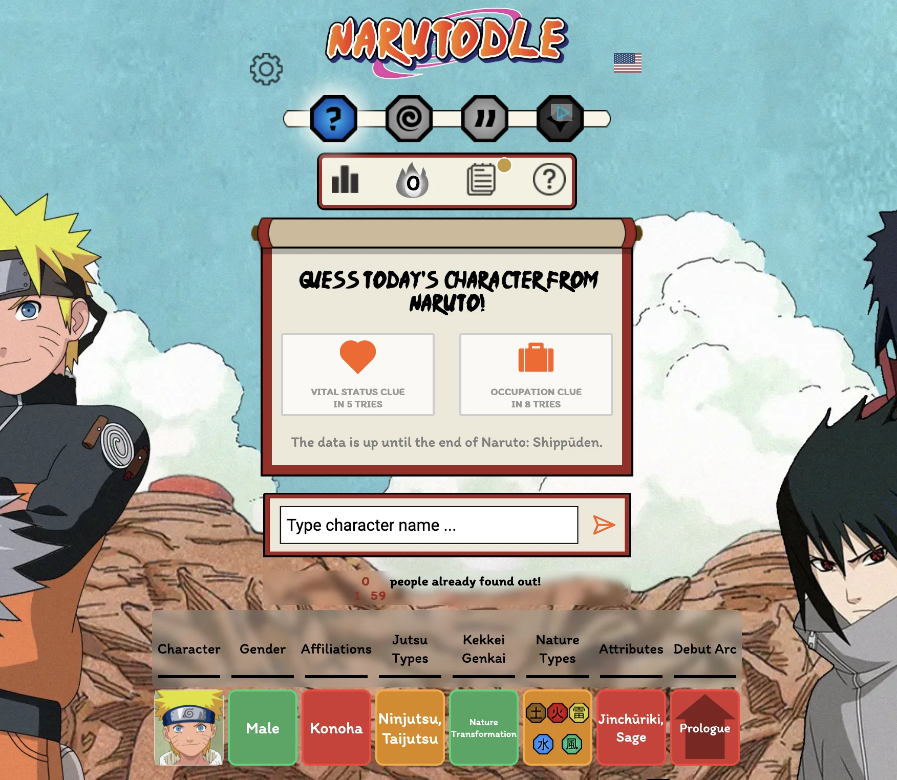 Screenshot of Narutodle