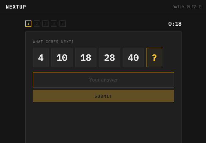 Screenshot of NextUp