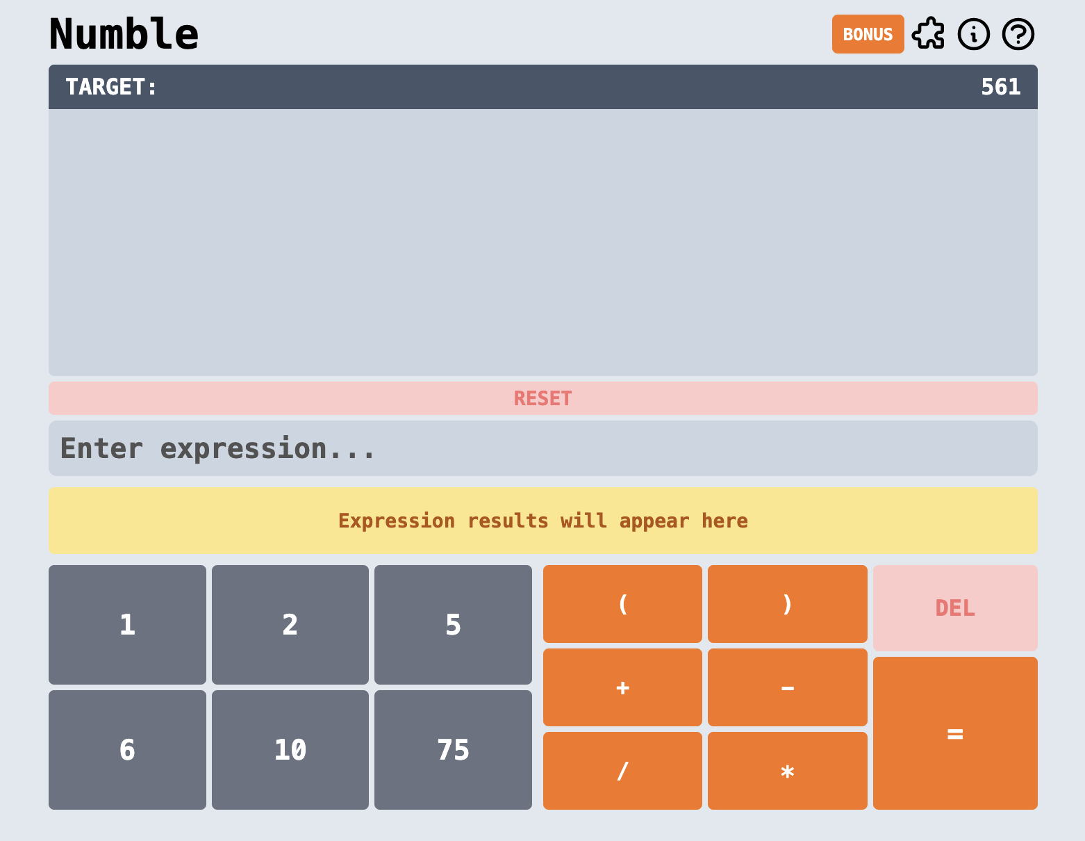 Screenshot of Numble