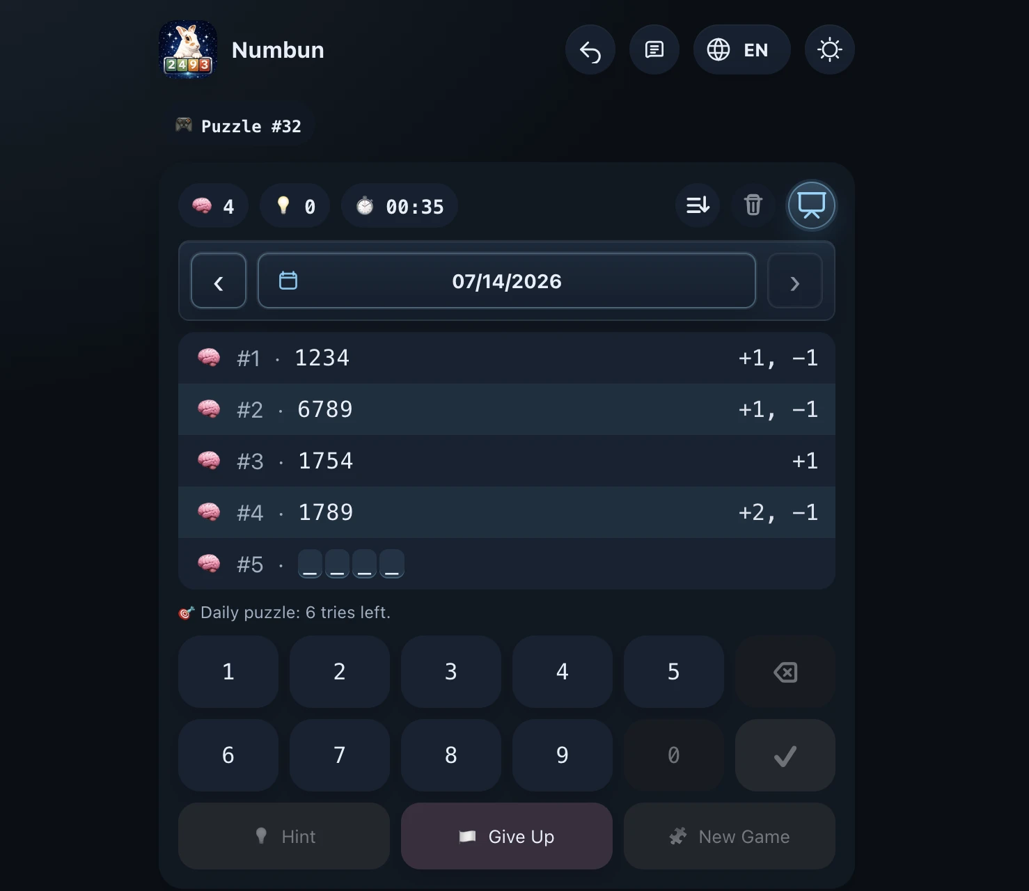 Screenshot of Numbun