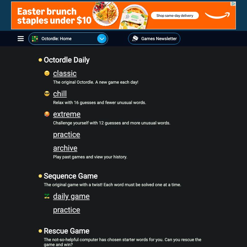 Screenshot of Octordle