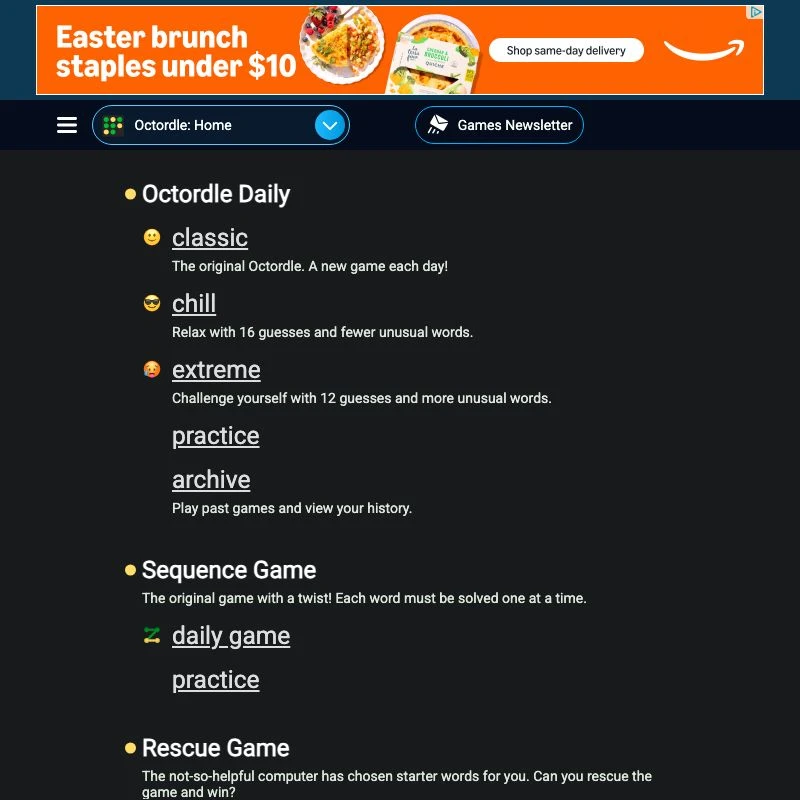 Screenshot of Octordle