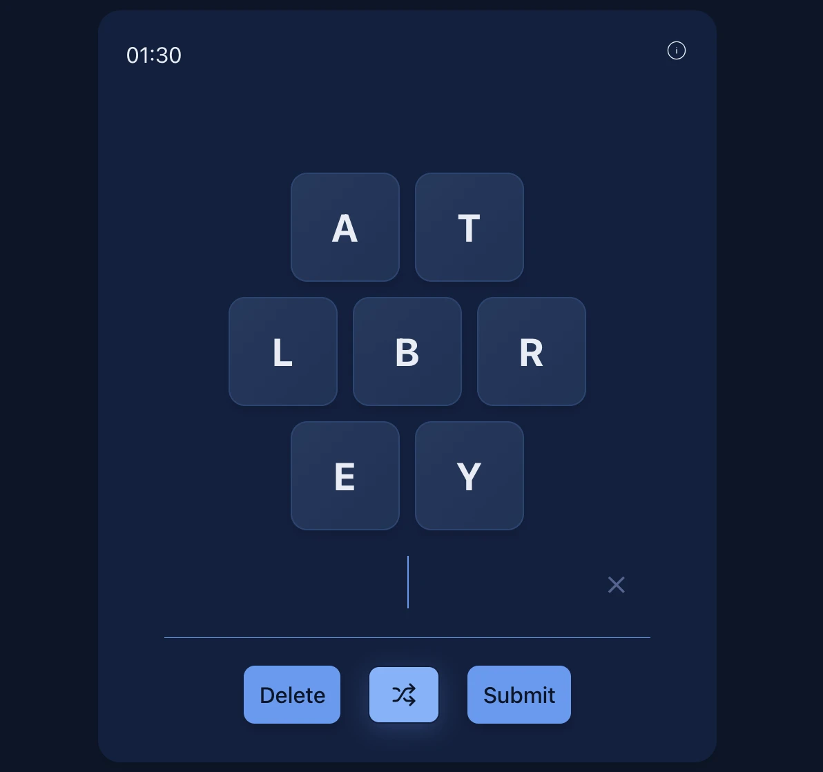 Screenshot of Pangramathon