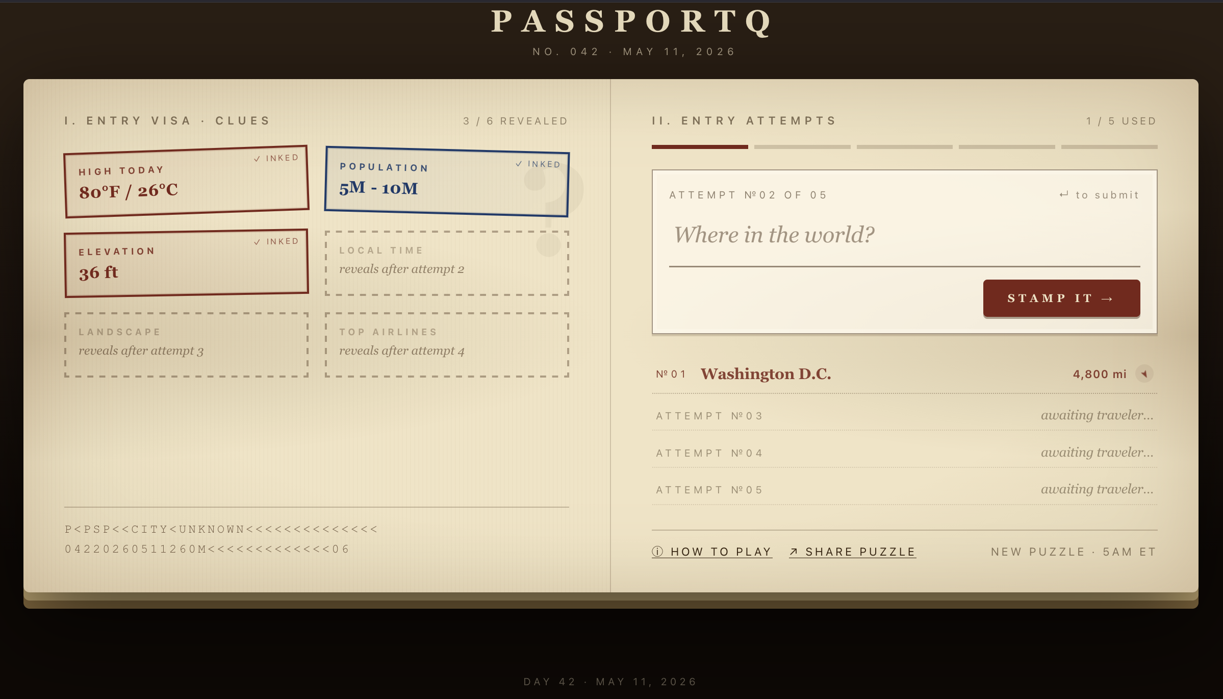 Screenshot of PassportQ