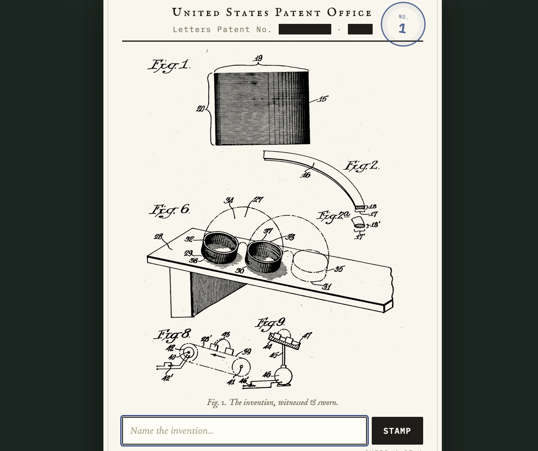 Screenshot of PatentGuessr