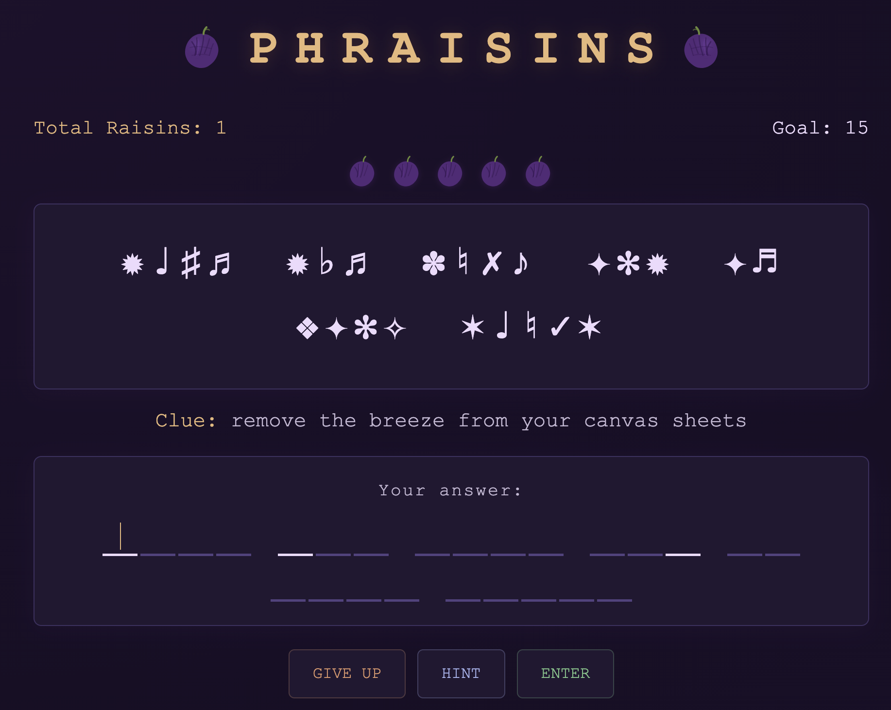 Screenshot of Phraisins