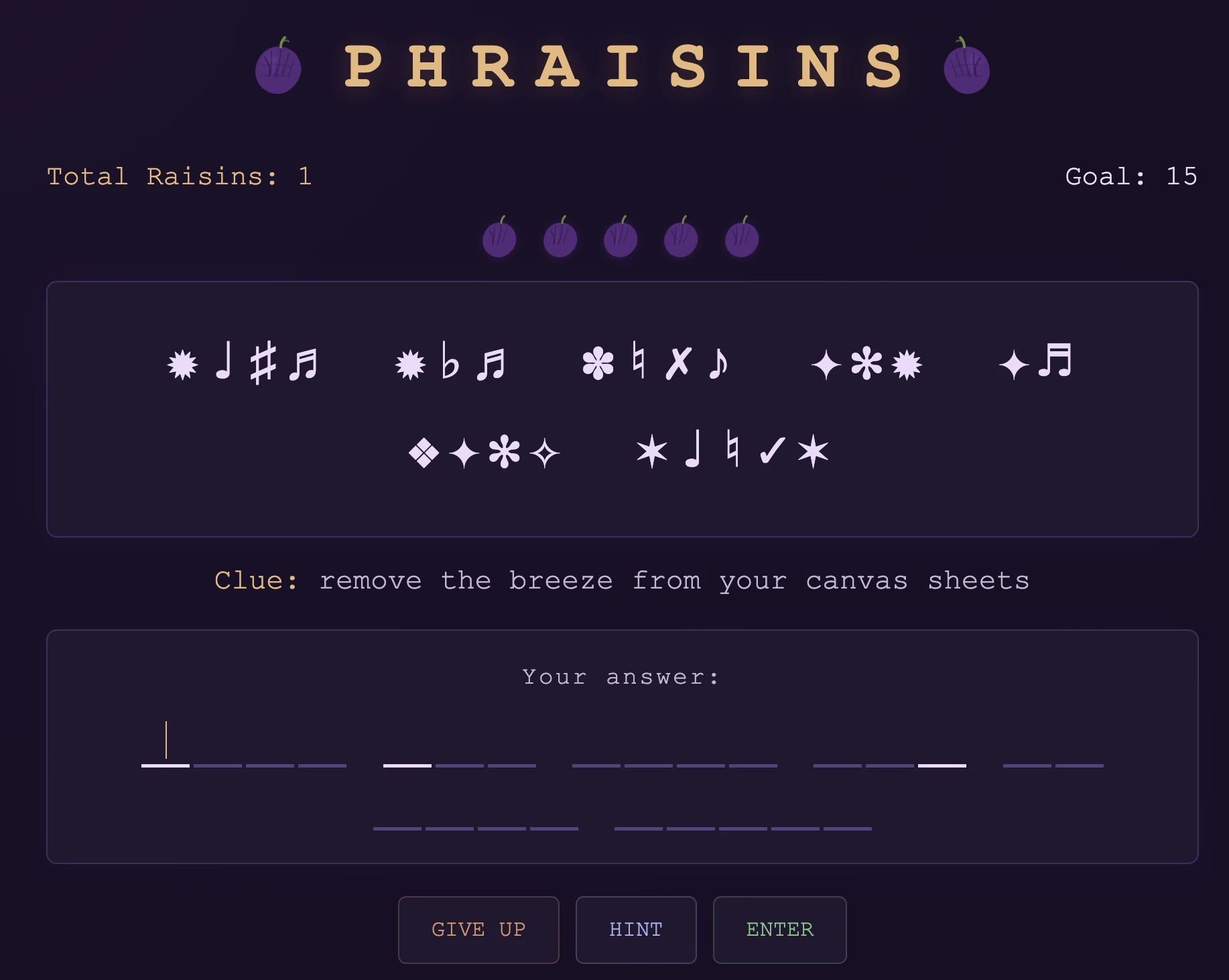 Screenshot of Phraisins