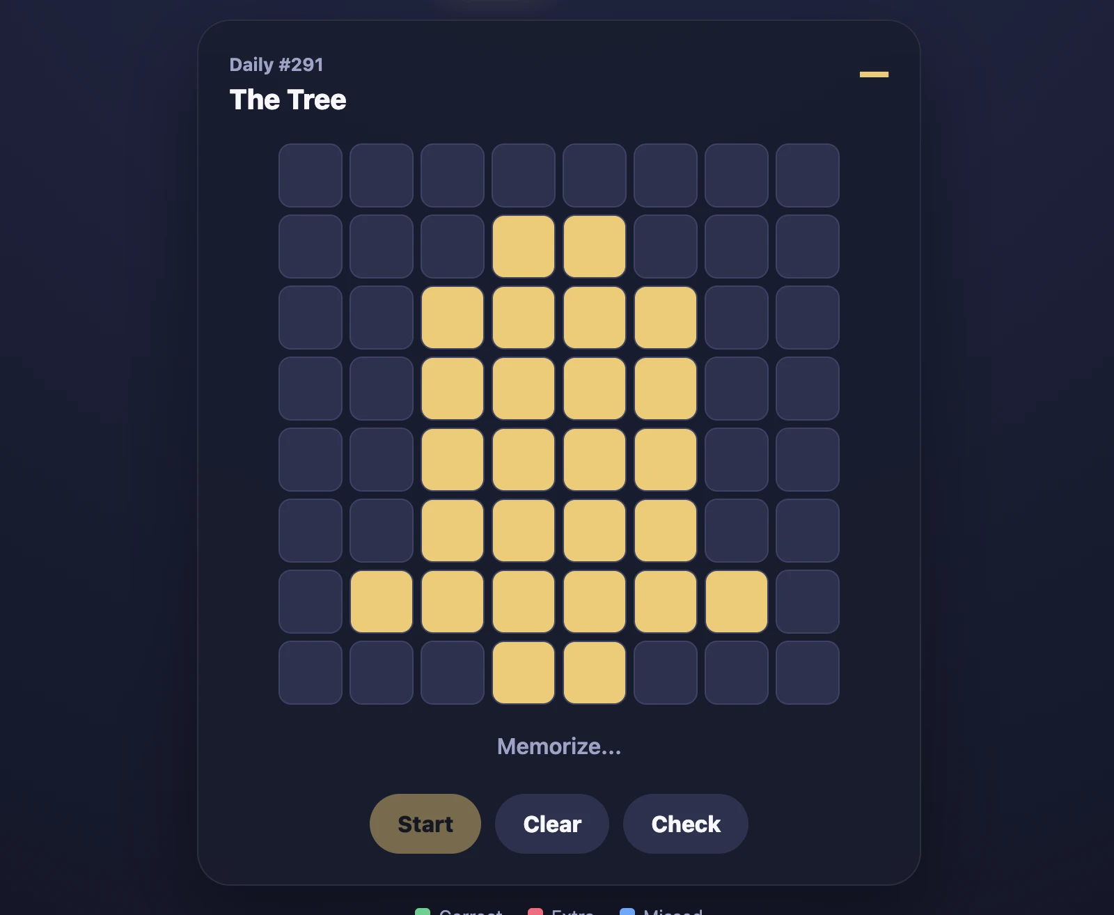 Screenshot of Pixel Recall