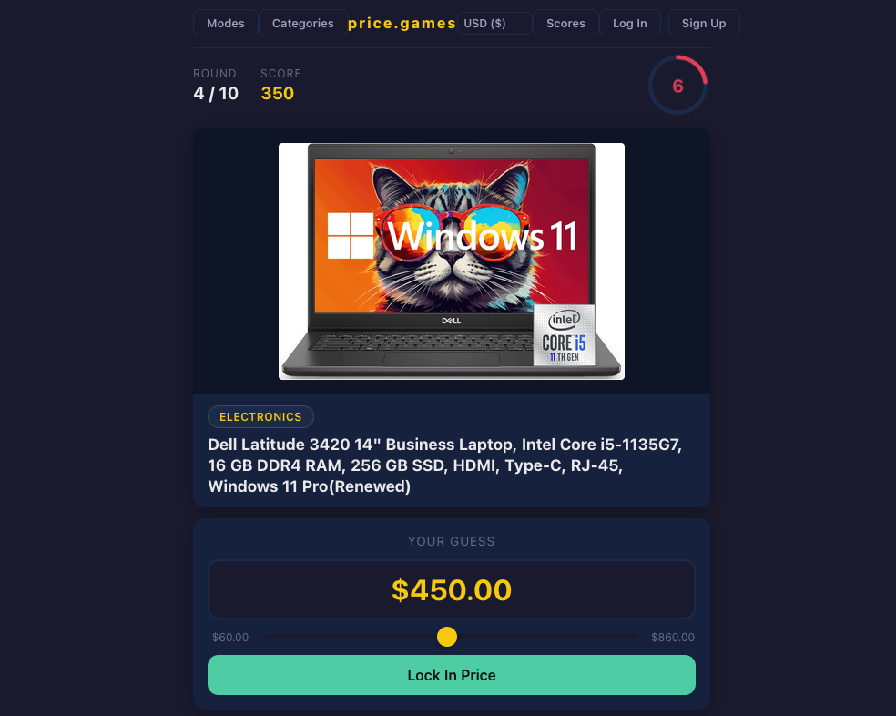 Screenshot of Price Games