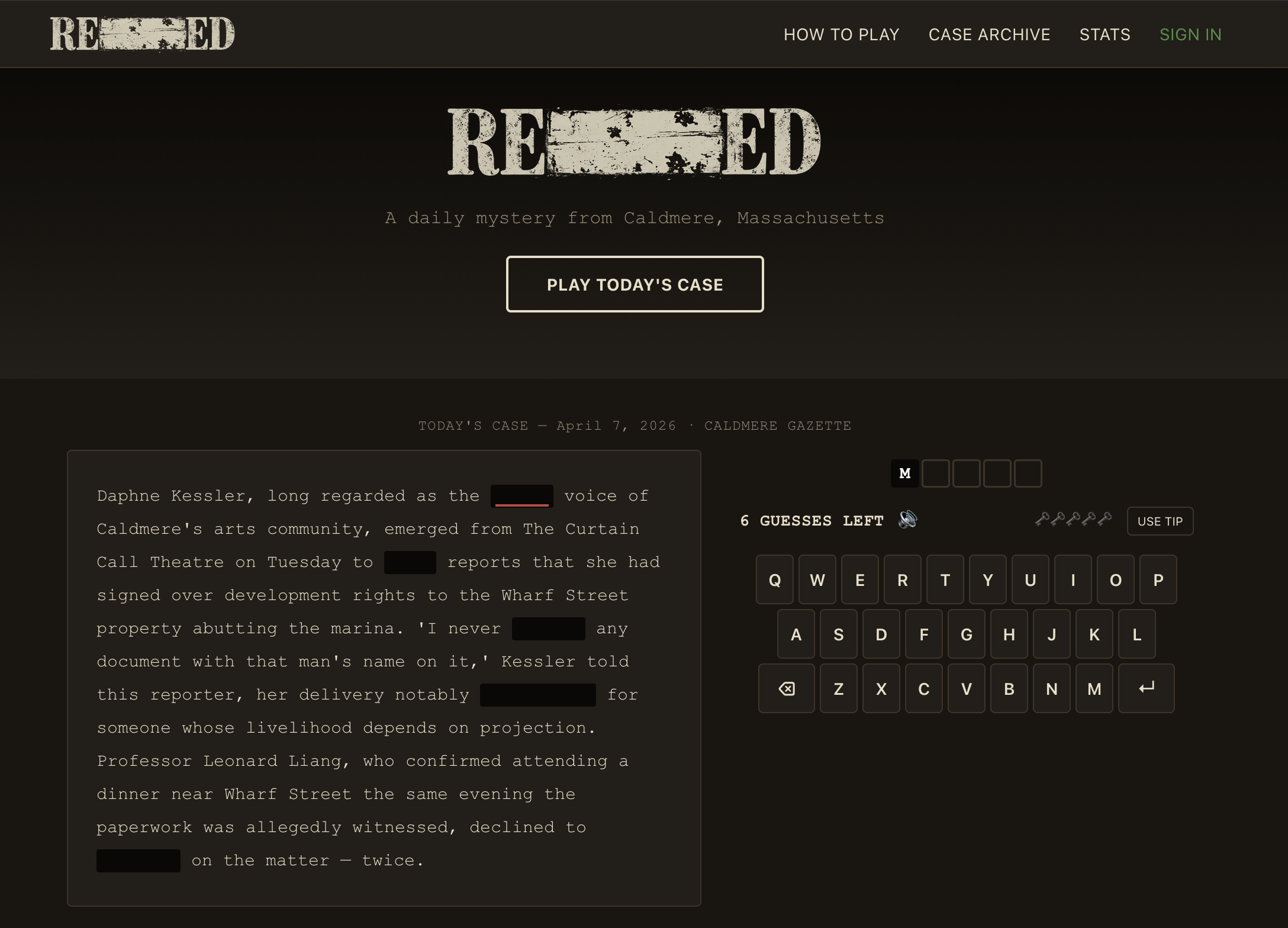 Screenshot of Redacted