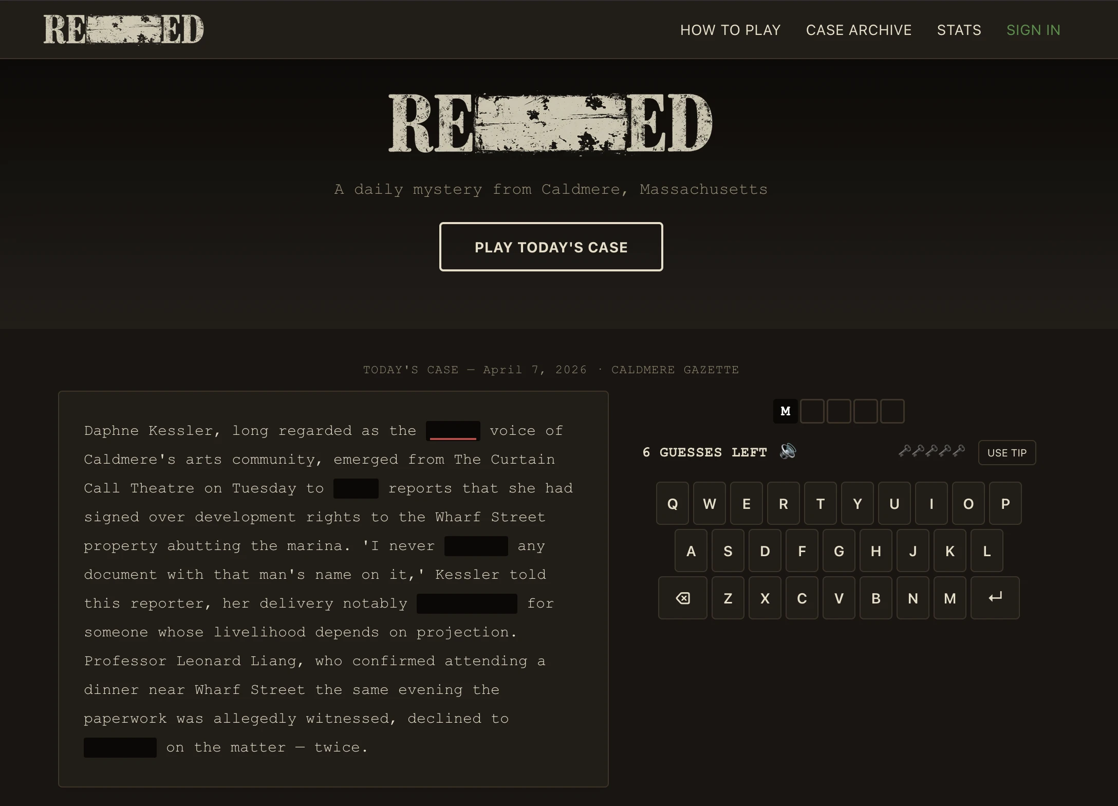 Screenshot of Redacted